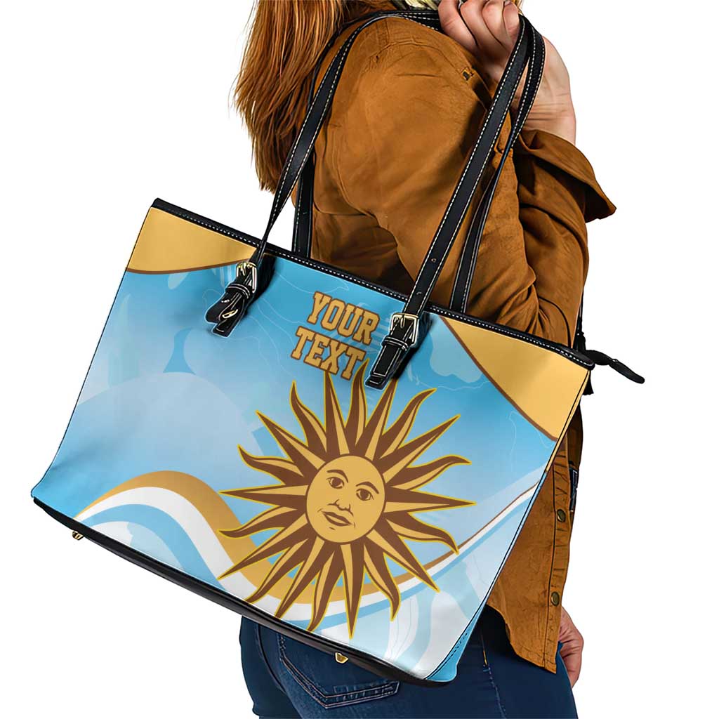 Custom Uruguay Rugby Leather Tote Bag Go Teros Summer Paris 2024 - Wonder Print Shop