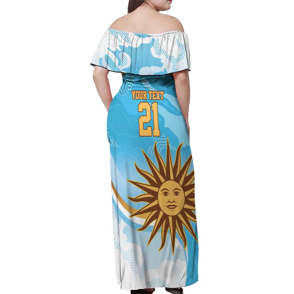 Custom Uruguay Rugby Off Shoulder Maxi Dress Go Teros Summer Paris 2024 - Wonder Print Shop