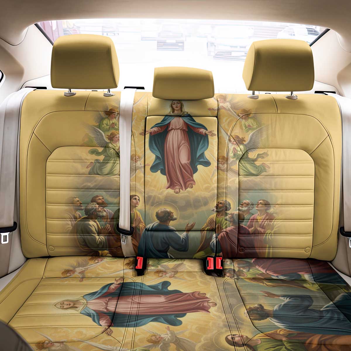 Assumption Virgin Mary to Heaven Back Car Seat Cover Falling Asleep of the Mother of God - Wonder Print Shop