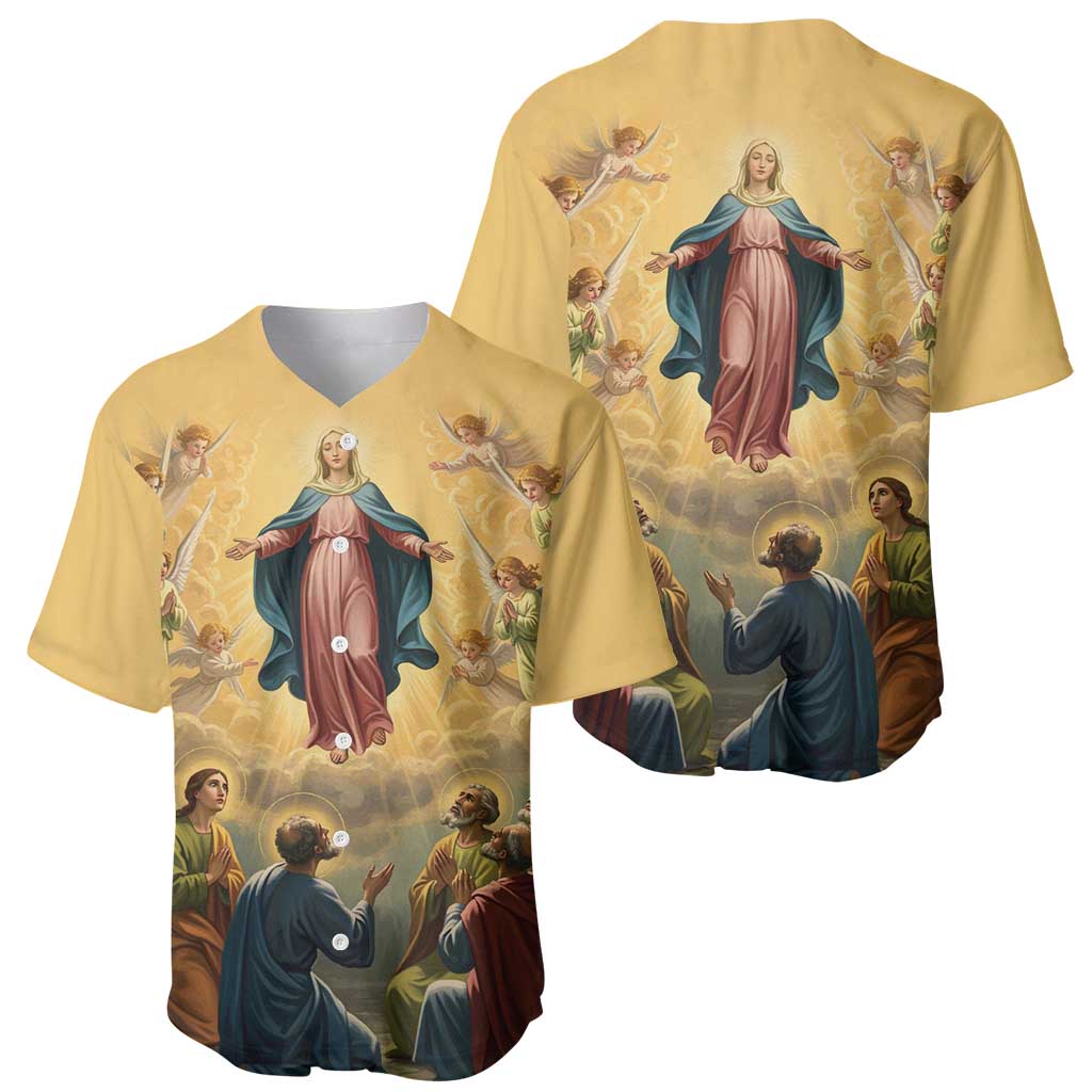 Assumption Virgin Mary to Heaven Baseball Jersey Falling Asleep of the Mother of God - Wonder Print Shop
