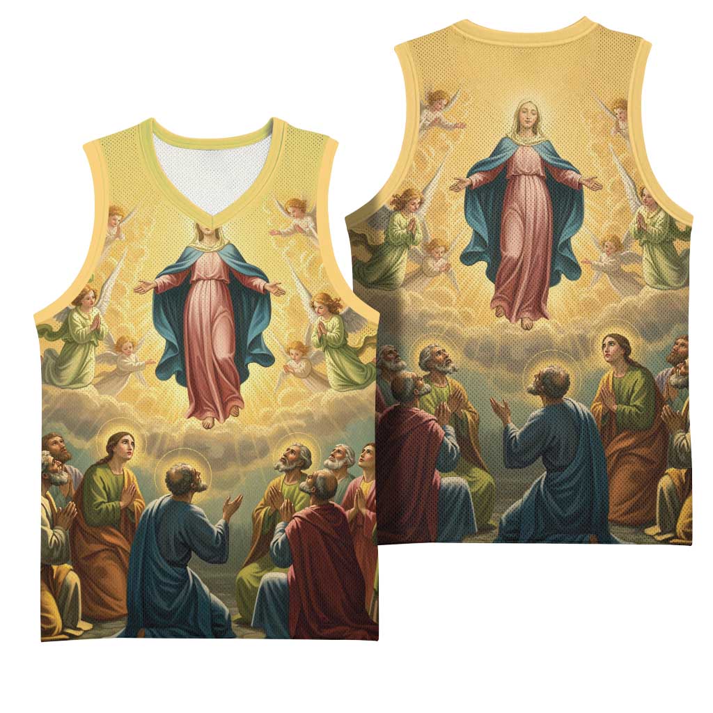 Assumption Virgin Mary to Heaven Basketball Jersey Falling Asleep of the Mother of God - Wonder Print Shop