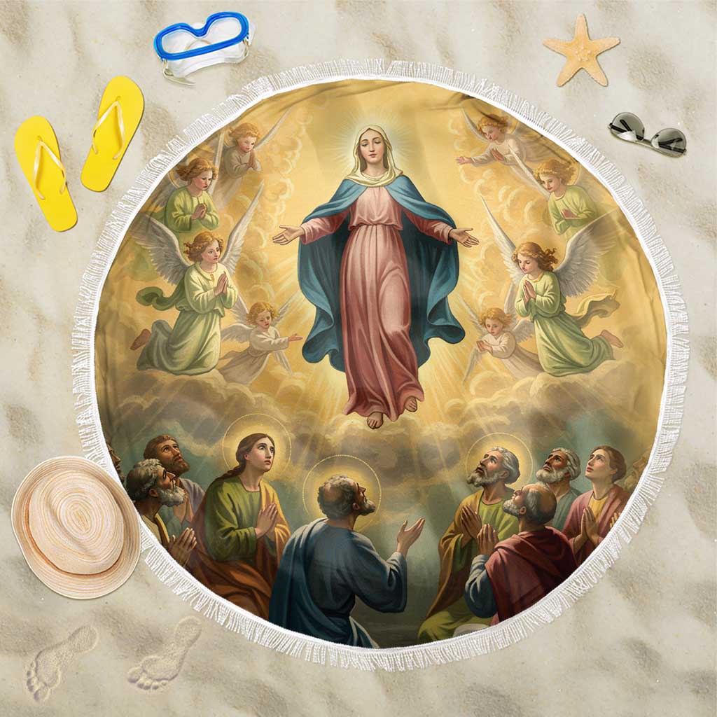 Assumption Virgin Mary to Heaven Beach Blanket Falling Asleep of the Mother of God - Wonder Print Shop