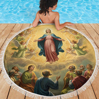 Assumption Virgin Mary to Heaven Beach Blanket Falling Asleep of the Mother of God - Wonder Print Shop