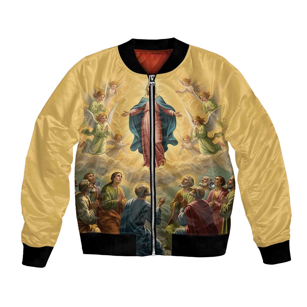 Assumption Virgin Mary to Heaven Bomber Jacket Falling Asleep of the Mother of God - Wonder Print Shop