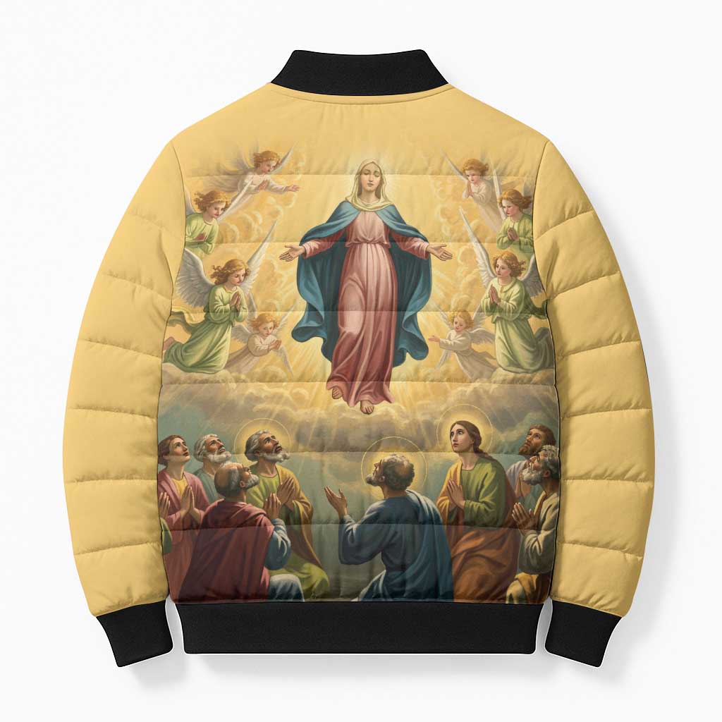 Assumption Virgin Mary to Heaven Bomber Puffer Jacket Falling Asleep of the Mother of God - Wonder Print Shop