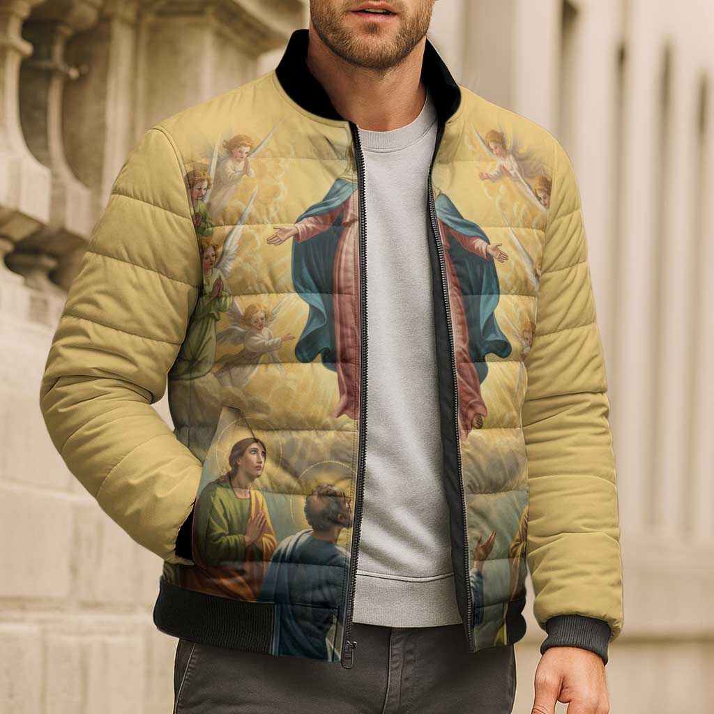 Assumption Virgin Mary to Heaven Bomber Puffer Jacket Falling Asleep of the Mother of God - Wonder Print Shop