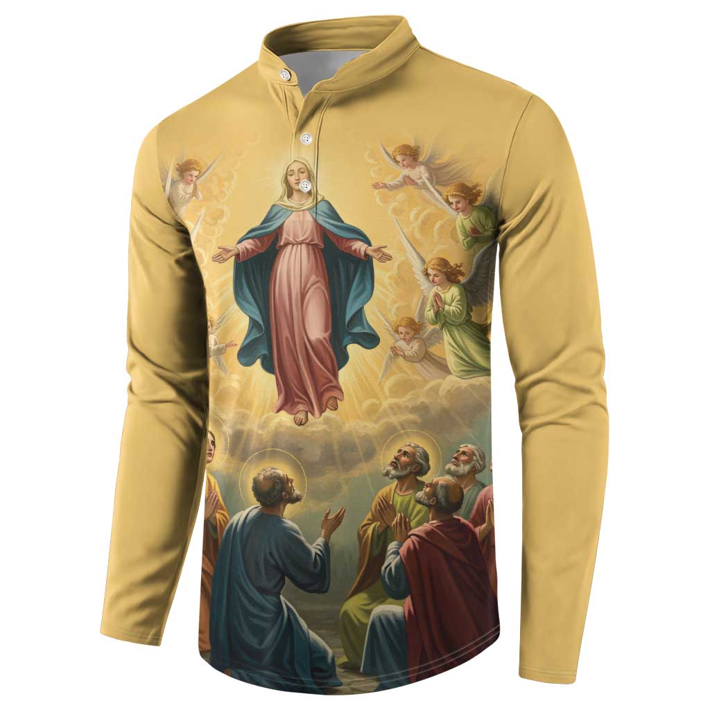 Assumption Virgin Mary to Heaven Button Sweatshirt Falling Asleep of the Mother of God - Wonder Print Shop