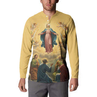 Assumption Virgin Mary to Heaven Button Sweatshirt Falling Asleep of the Mother of God - Wonder Print Shop