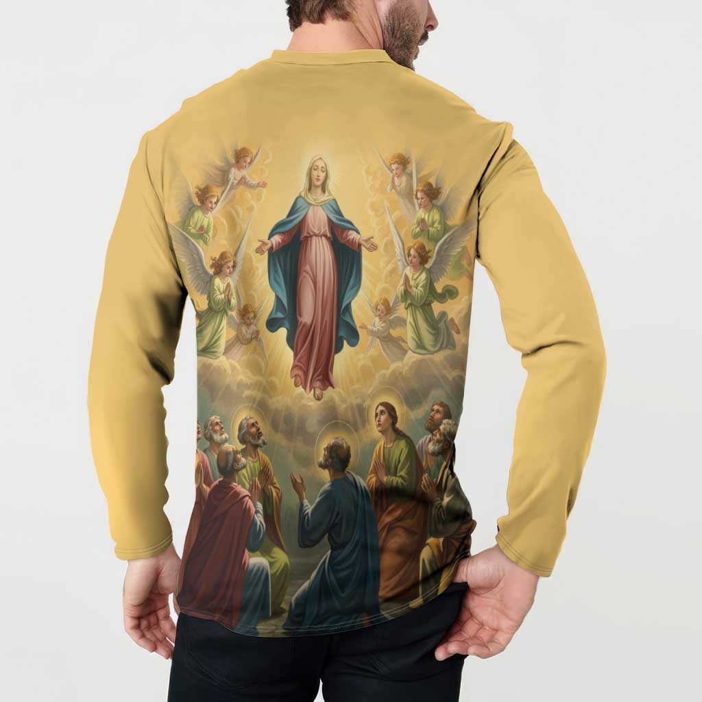 Assumption Virgin Mary to Heaven Button Sweatshirt Falling Asleep of the Mother of God - Wonder Print Shop