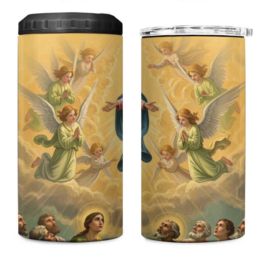 Assumption Virgin Mary to Heaven 4 in 1 Can Cooler Tumbler Falling Asleep of the Mother of God - Wonder Print Shop