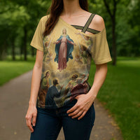 Assumption Virgin Mary to Heaven Cross Shoulder Shirt Falling Asleep of the Mother of God - Wonder Print Shop