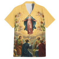Assumption Virgin Mary to Heaven Family Matching Off The Shoulder Long Sleeve Dress and Hawaiian Shirt Falling Asleep of the Mother of God - Wonder Print Shop