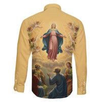 Assumption Virgin Mary to Heaven Family Matching Off The Shoulder Long Sleeve Dress and Hawaiian Shirt Falling Asleep of the Mother of God - Wonder Print Shop