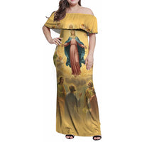Assumption Virgin Mary to Heaven Family Matching Off Shoulder Maxi Dress and Hawaiian Shirt Falling Asleep of the Mother of God - Wonder Print Shop