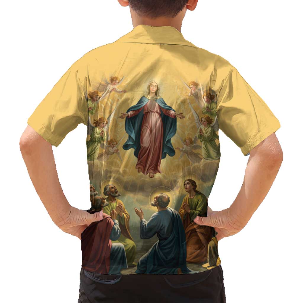 Assumption Virgin Mary to Heaven Family Matching Puletasi and Hawaiian Shirt Falling Asleep of the Mother of God - Wonder Print Shop