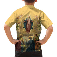 Assumption Virgin Mary to Heaven Family Matching Puletasi and Hawaiian Shirt Falling Asleep of the Mother of God - Wonder Print Shop