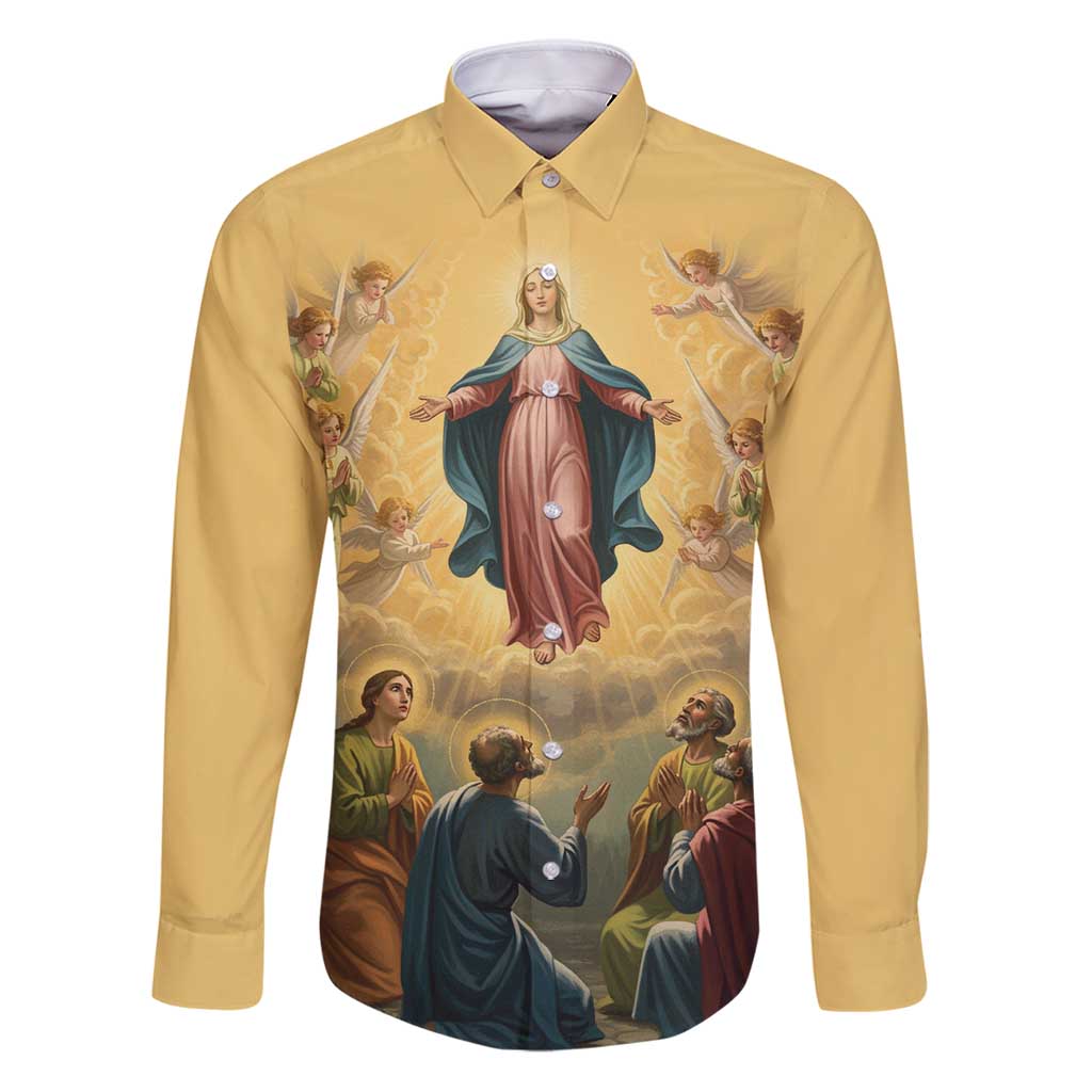 Assumption Virgin Mary to Heaven Family Matching Puletasi and Hawaiian Shirt Falling Asleep of the Mother of God - Wonder Print Shop