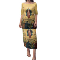 Assumption Virgin Mary to Heaven Family Matching Puletasi and Hawaiian Shirt Falling Asleep of the Mother of God - Wonder Print Shop