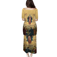 Assumption Virgin Mary to Heaven Family Matching Puletasi and Hawaiian Shirt Falling Asleep of the Mother of God - Wonder Print Shop