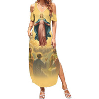 Assumption Virgin Mary to Heaven Family Matching Summer Maxi Dress and Hawaiian Shirt Falling Asleep of the Mother of God - Wonder Print Shop