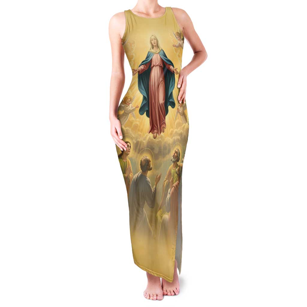 Assumption Virgin Mary to Heaven Family Matching Tank Maxi Dress and Hawaiian Shirt Falling Asleep of the Mother of God - Wonder Print Shop