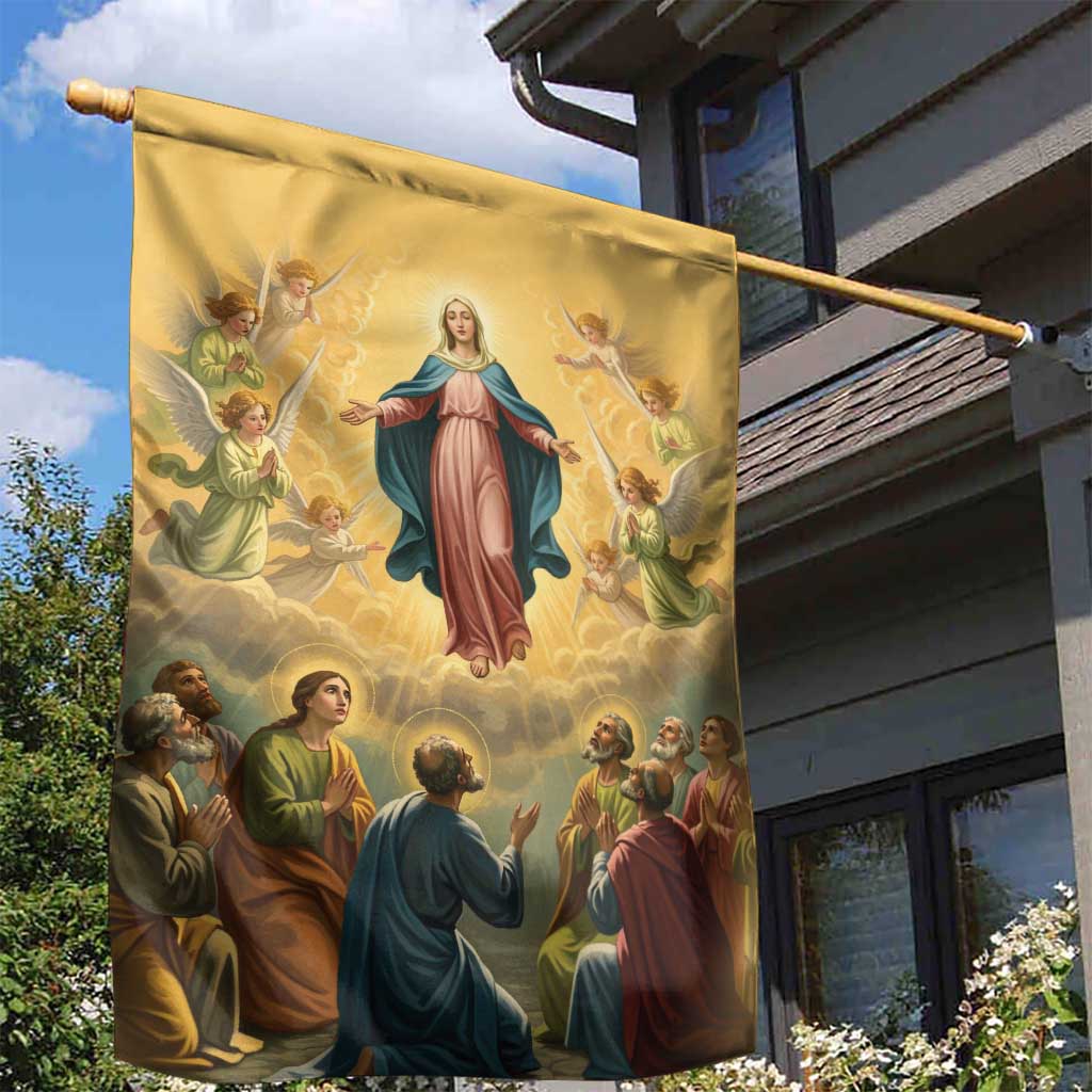 Assumption Virgin Mary to Heaven Garden Flag Falling Asleep of the Mother of God - Wonder Print Shop