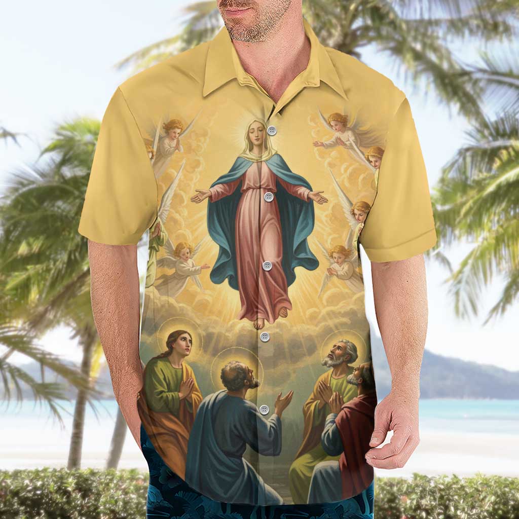 Assumption Virgin Mary to Heaven Hawaiian Shirt Falling Asleep of the Mother of God - Wonder Print Shop