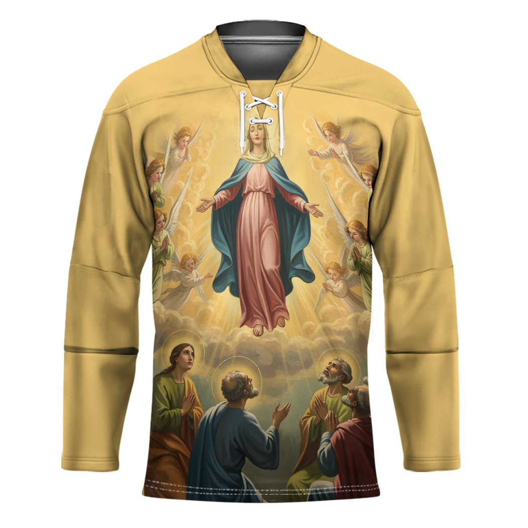 Assumption Virgin Mary to Heaven Hockey Jersey Falling Asleep of the Mother of God - Wonder Print Shop