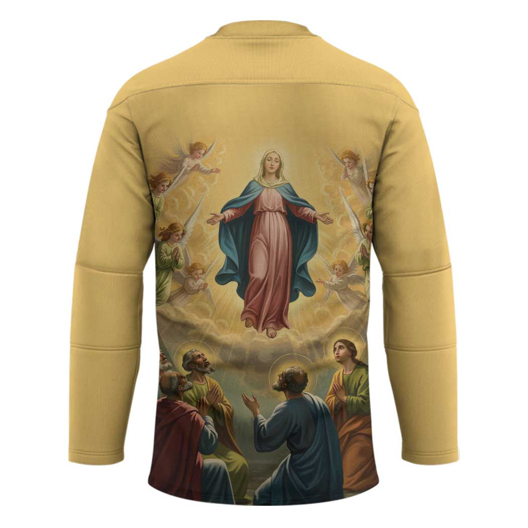 Assumption Virgin Mary to Heaven Hockey Jersey Falling Asleep of the Mother of God - Wonder Print Shop