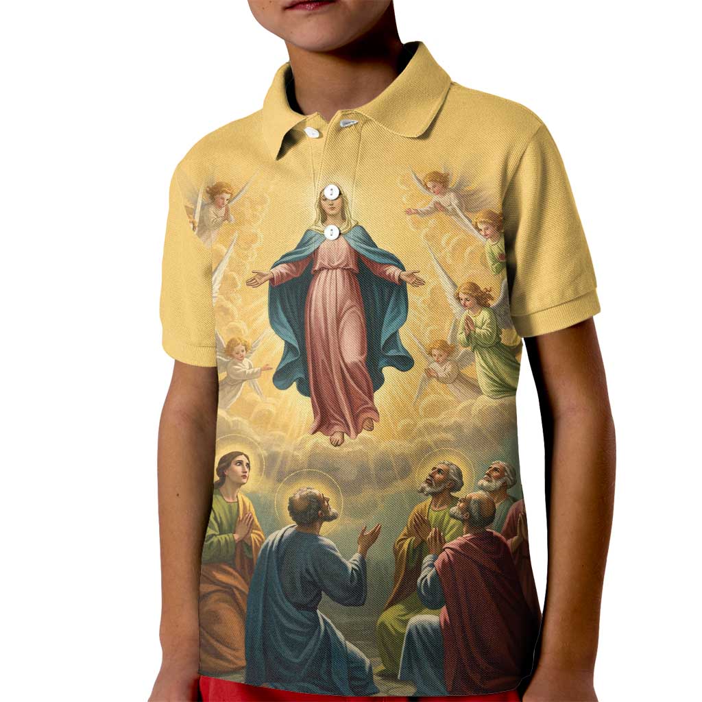 Assumption Virgin Mary to Heaven Kid Polo Shirt Falling Asleep of the Mother of God - Wonder Print Shop