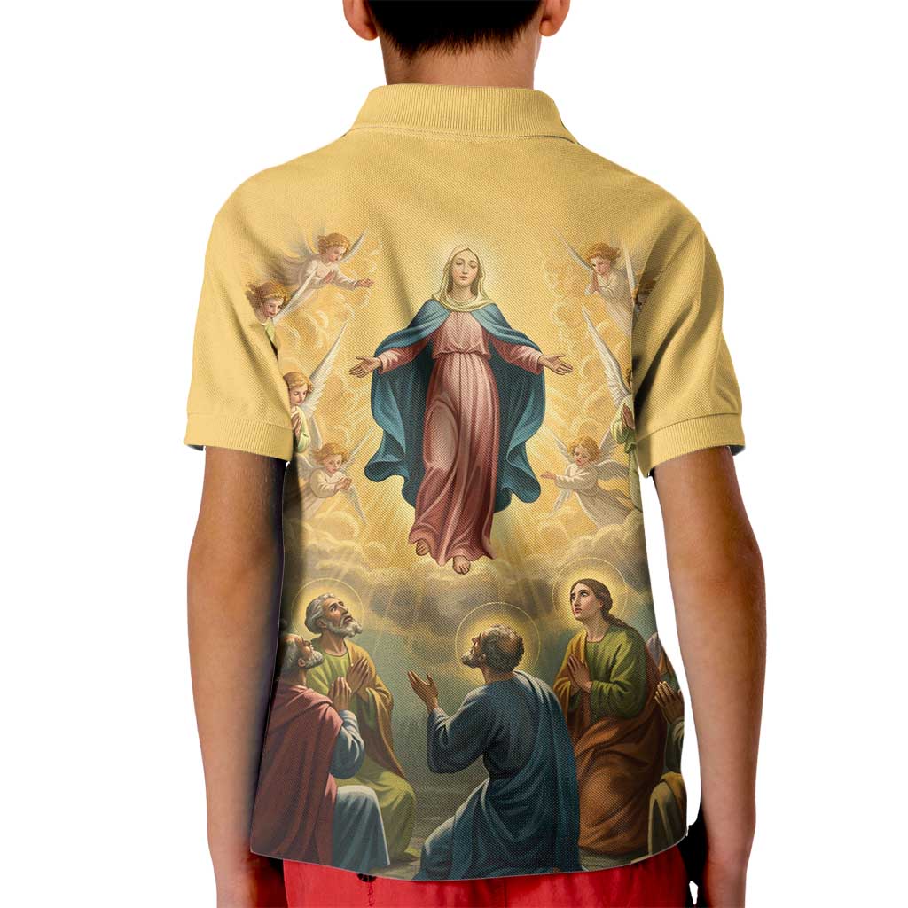 Assumption Virgin Mary to Heaven Kid Polo Shirt Falling Asleep of the Mother of God - Wonder Print Shop