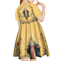 Assumption Virgin Mary to Heaven Kid Short Sleeve Dress Falling Asleep of the Mother of God - Wonder Print Shop