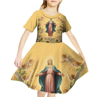 Assumption Virgin Mary to Heaven Kid Short Sleeve Dress Falling Asleep of the Mother of God - Wonder Print Shop