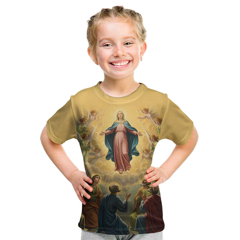 Assumption Virgin Mary to Heaven Kid T Shirt Falling Asleep of the Mother of God - Wonder Print Shop