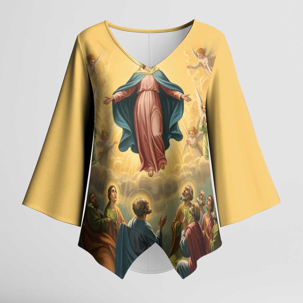 Assumption Virgin Mary to Heaven Kimono Sleeve Blouse Falling Asleep of the Mother of God - Wonder Print Shop