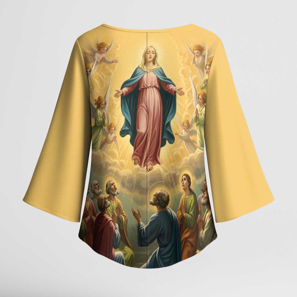 Assumption Virgin Mary to Heaven Kimono Sleeve Blouse Falling Asleep of the Mother of God - Wonder Print Shop