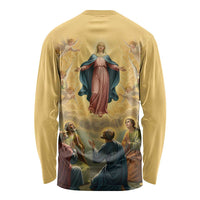 Assumption Virgin Mary to Heaven Long Sleeve Shirt Falling Asleep of the Mother of God - Wonder Print Shop