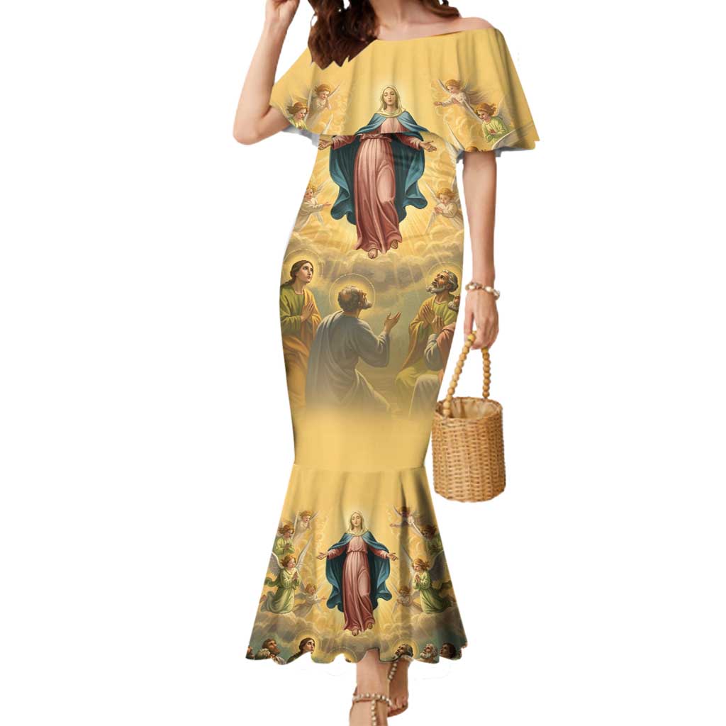 Assumption Virgin Mary to Heaven Mermaid Dress Falling Asleep of the Mother of God - Wonder Print Shop