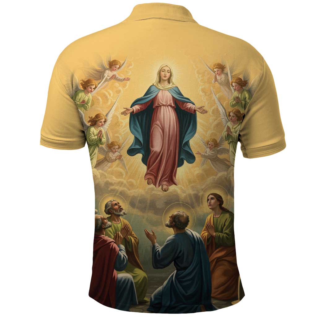 Assumption Virgin Mary to Heaven Polo Shirt Falling Asleep of the Mother of God - Wonder Print Shop
