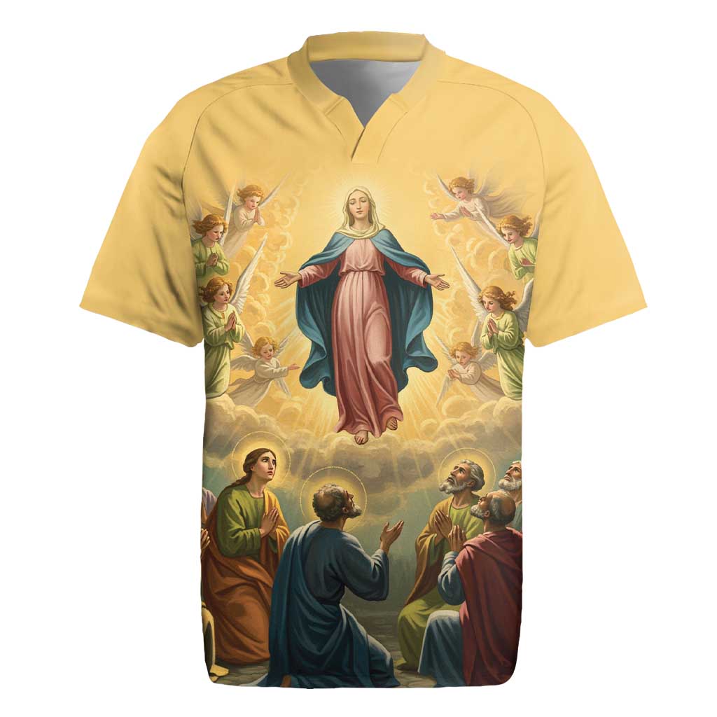 Assumption Virgin Mary to Heaven Rugby Jersey Falling Asleep of the Mother of God - Wonder Print Shop