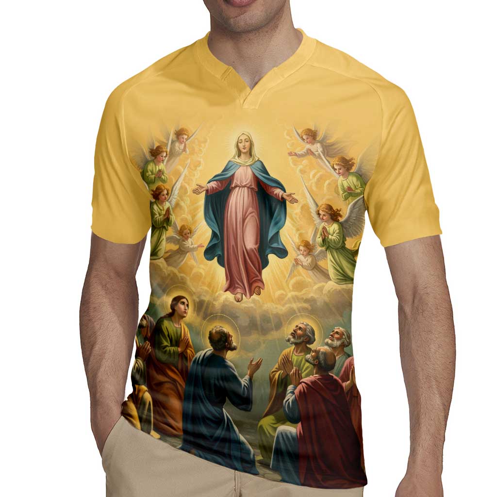 Assumption Virgin Mary to Heaven Rugby Jersey Falling Asleep of the Mother of God - Wonder Print Shop