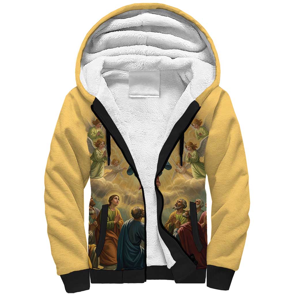 Assumption Virgin Mary to Heaven Sherpa Hoodie Falling Asleep of the Mother of God - Wonder Print Shop