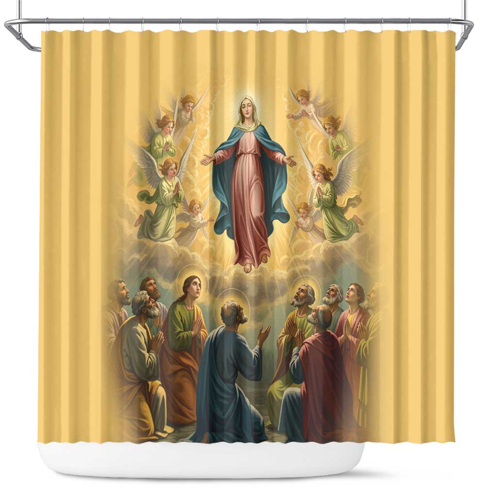 Assumption Virgin Mary to Heaven Shower Curtain Falling Asleep of the Mother of God - Wonder Print Shop