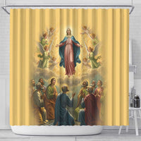 Assumption Virgin Mary to Heaven Shower Curtain Falling Asleep of the Mother of God - Wonder Print Shop