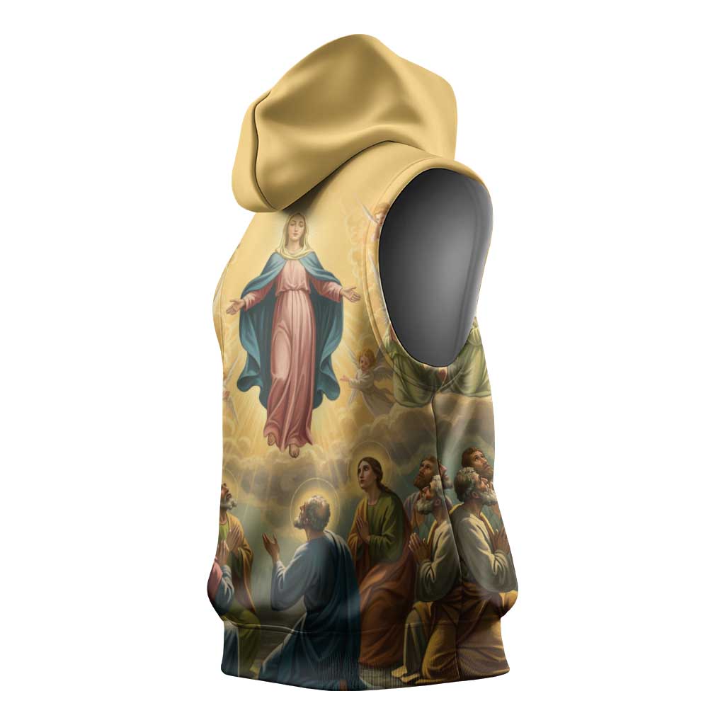 Assumption Virgin Mary to Heaven Sleeveless Hoodie Falling Asleep of the Mother of God - Wonder Print Shop