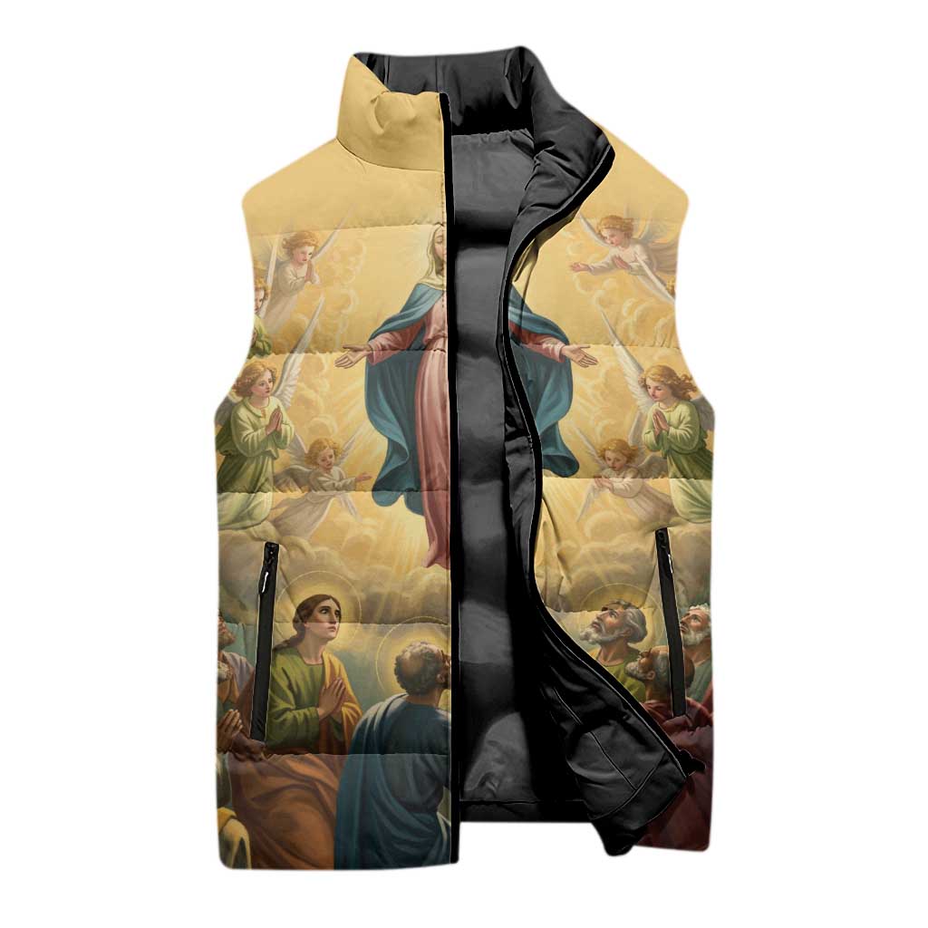 Assumption Virgin Mary to Heaven Sleeveless Puffer Jacket Falling Asleep of the Mother of God - Wonder Print Shop