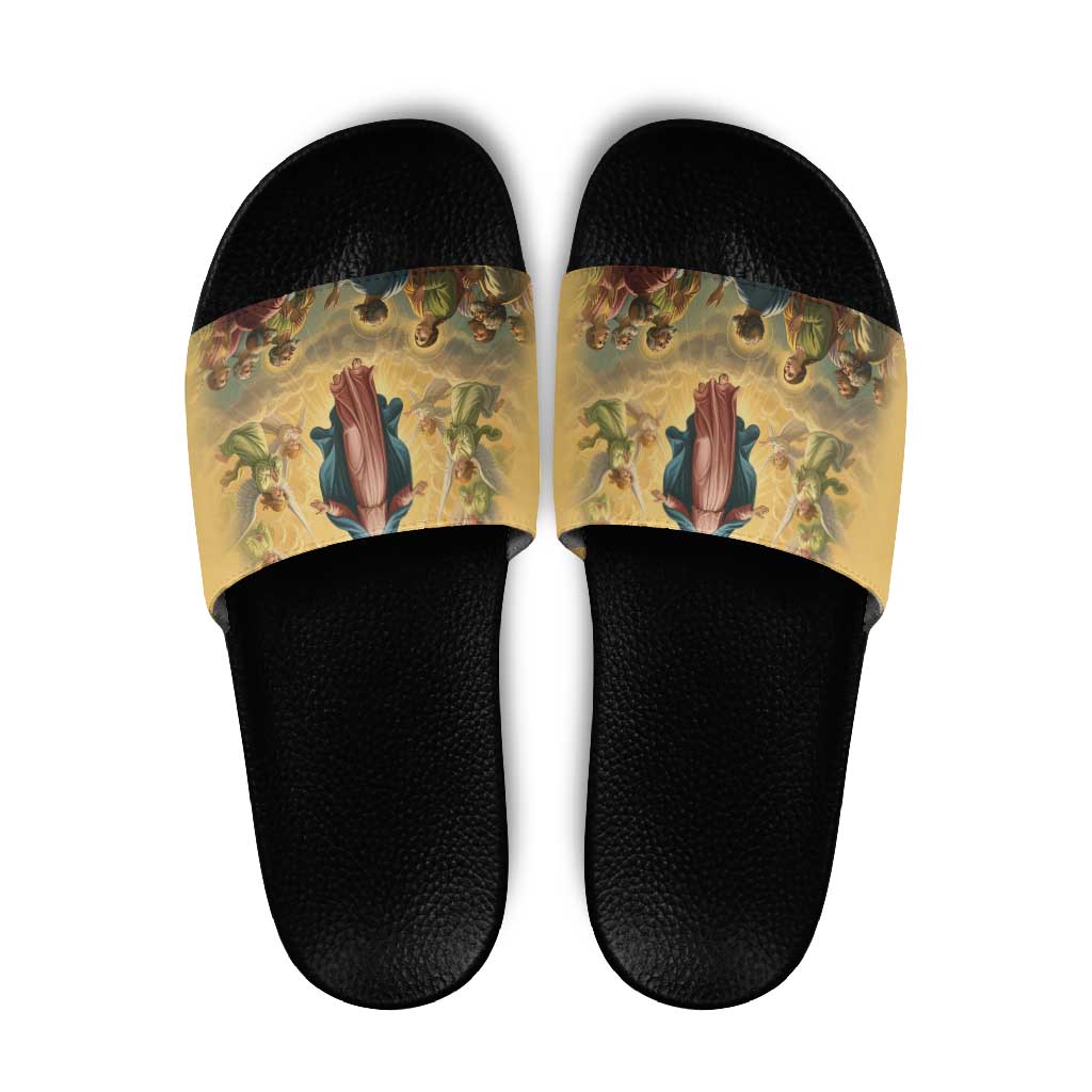 Assumption Virgin Mary to Heaven Slide Sandals Falling Asleep of the Mother of God - Wonder Print Shop