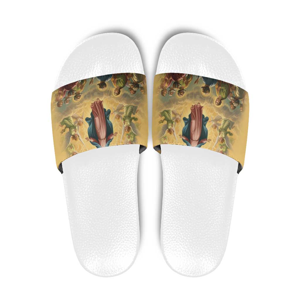 Assumption Virgin Mary to Heaven Slide Sandals Falling Asleep of the Mother of God - Wonder Print Shop