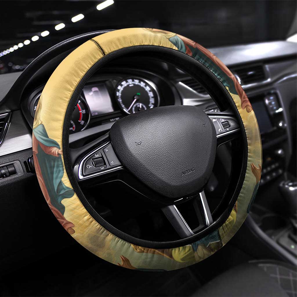 Assumption Virgin Mary to Heaven Steering Wheel Cover Falling Asleep of the Mother of God - Wonder Print Shop