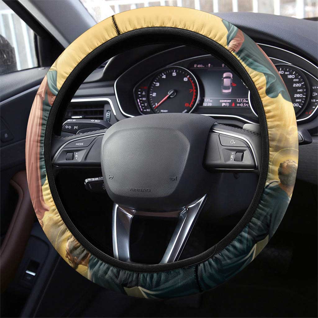 Assumption Virgin Mary to Heaven Steering Wheel Cover Falling Asleep of the Mother of God - Wonder Print Shop